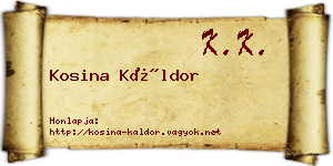 Kosina Káldor névjegykártya